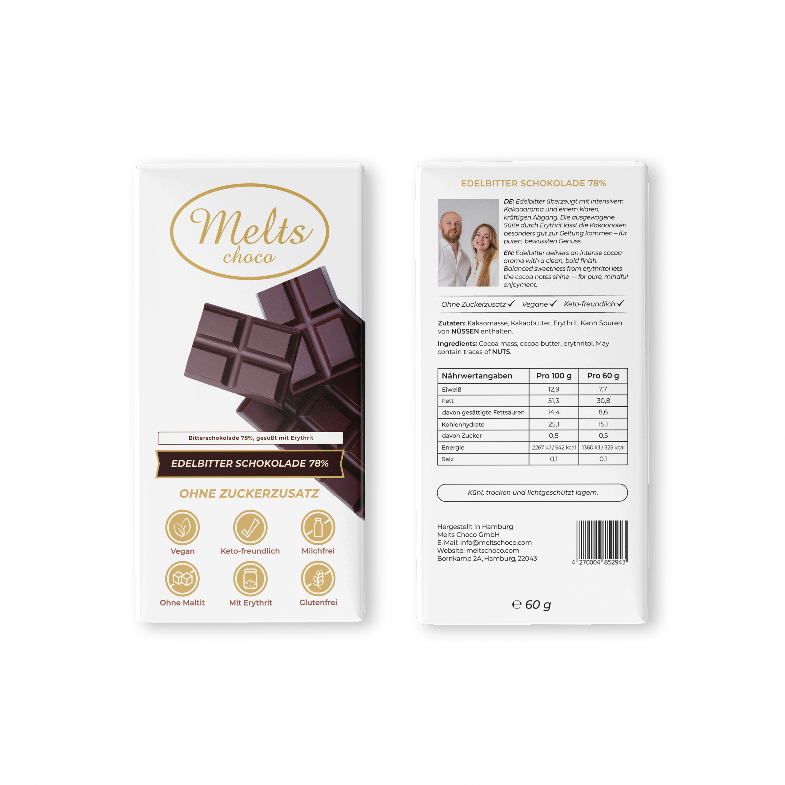 Edelbitter Schokolade 78% – Bild 3
